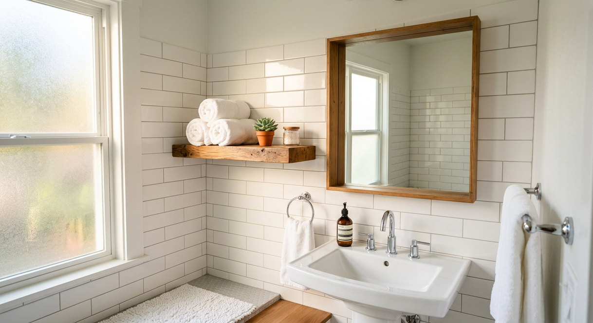 how to decorate a small bathroom on a budget