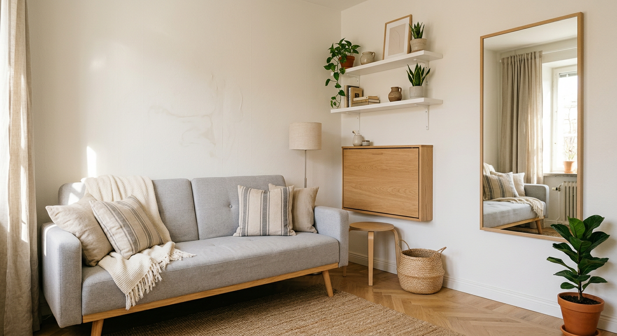 how to decorate a studio apartment to look bigger tips