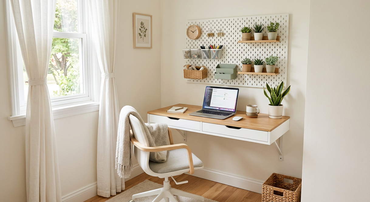 how to set up a home office in a small space