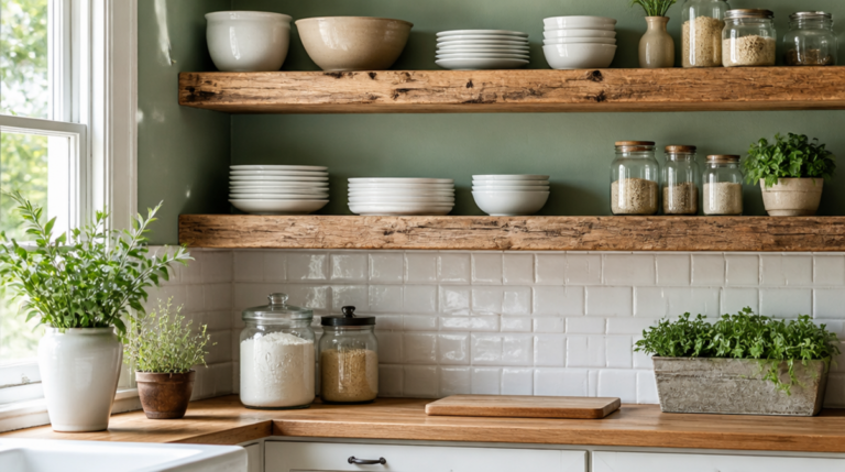 open shelving kitchen ideas on a budget