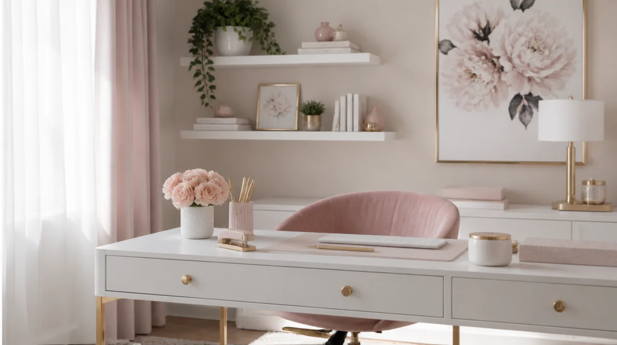 feminine home office decor ideas on a budget