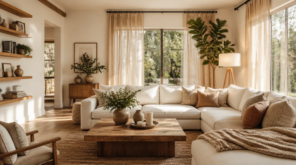 how to make an open plan living room feel cozy