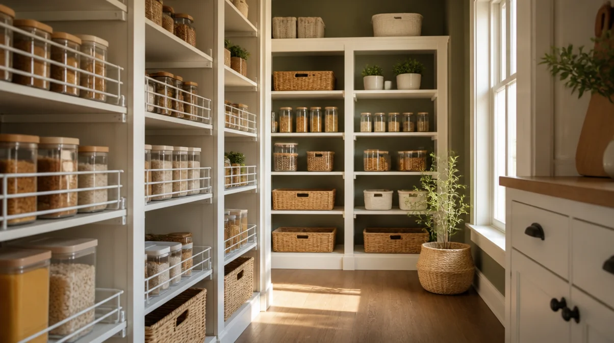 how to organize a deep pantry shelf