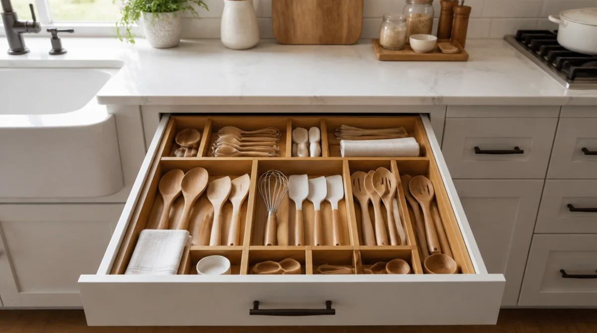 kitchen drawer organization ideas for utensils